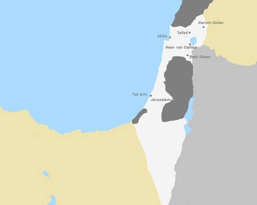 Kaart Israel rondreis
