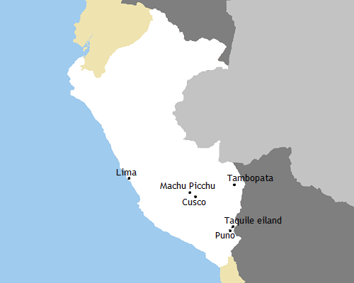 Kaart Individuele Rondreis Peru