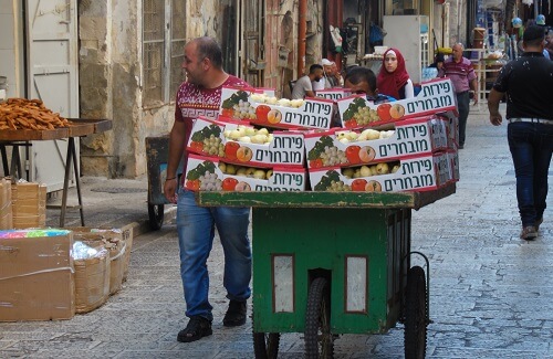 Nablus stad op de westelijke jordaanoever